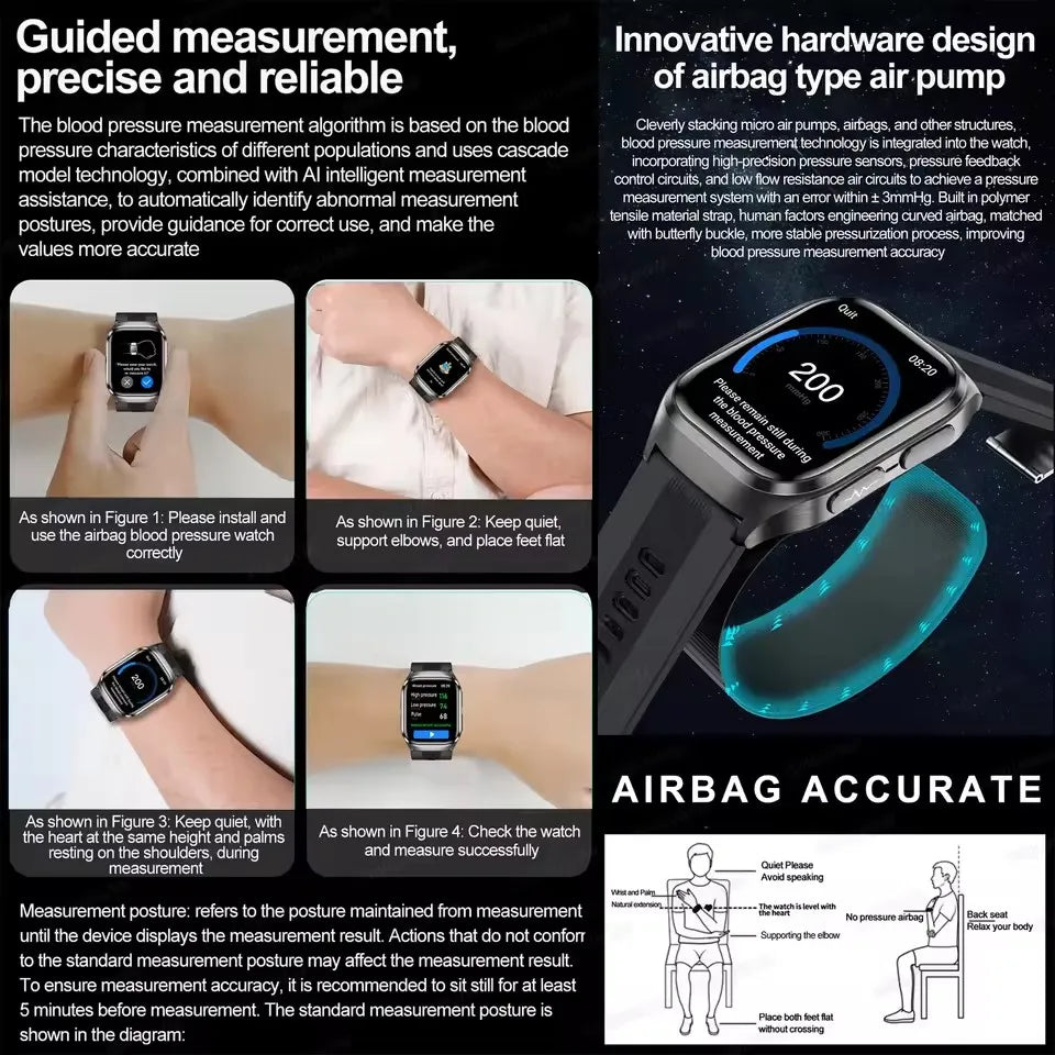 Smartwatch con Medición Precisa por Airbag y Diagnóstico AI