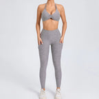 Sleeveless Push-Up Crop Top and Shorts Sports Set