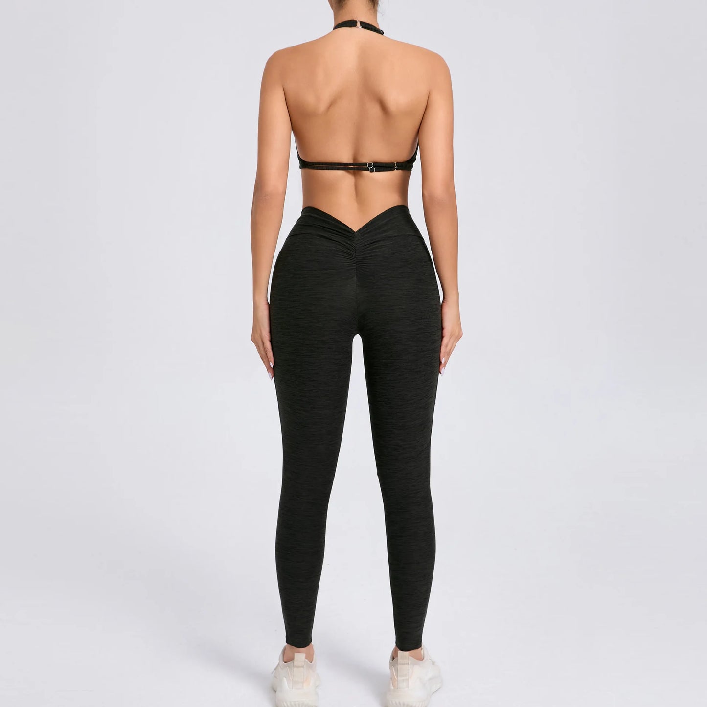 Conjunto Deportivo Top Corto y Short Push-Up Sin Mangas