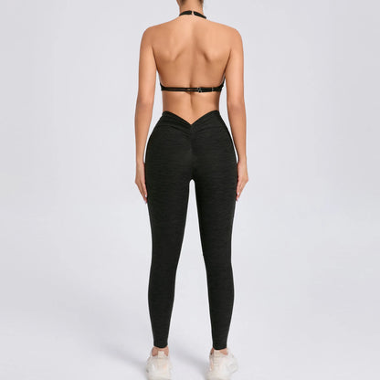 Conjunto Deportivo Top Corto y Short Push-Up Sin Mangas