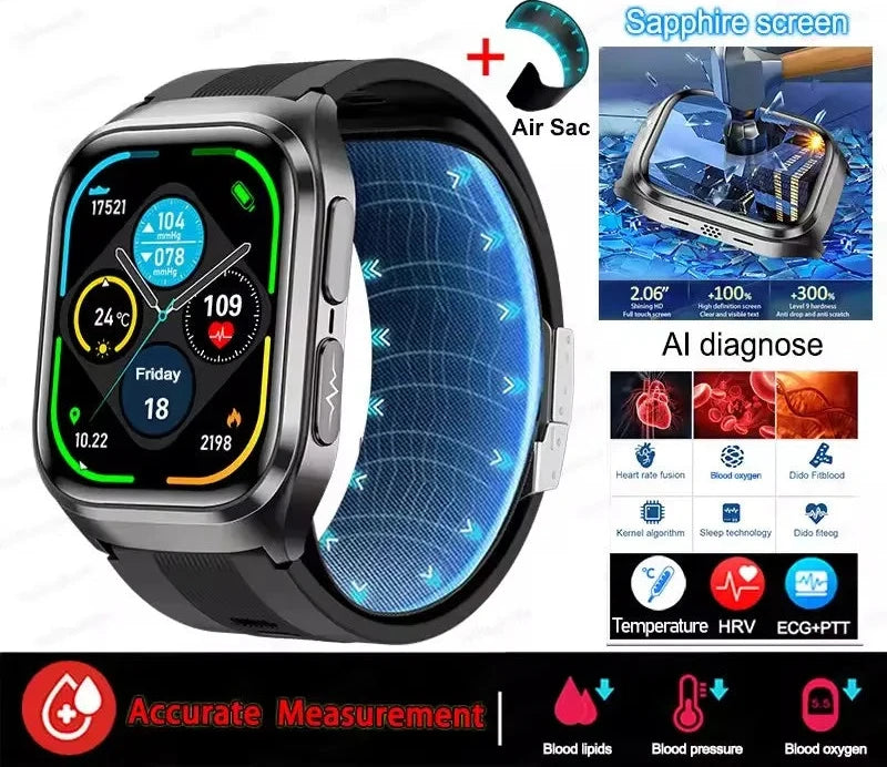 Smartwatch with Precise Airbag Measurement and AI Diagnostics