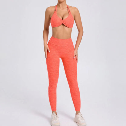 Conjunto Deportivo Top Corto y Short Push-Up Sin Mangas