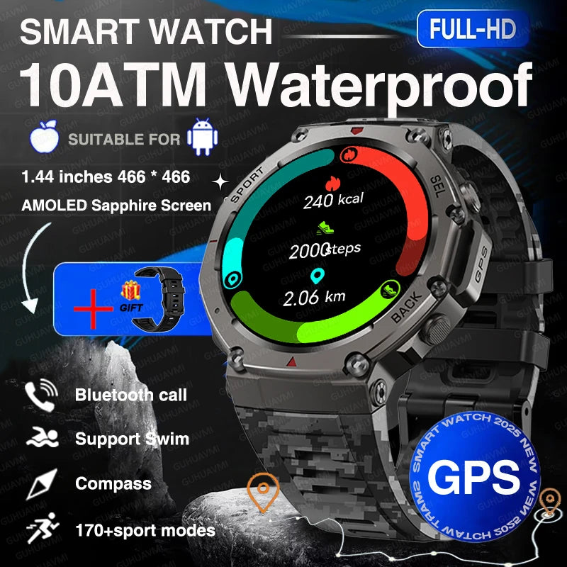 Smartwatch estilo Militar 2025 con GPS