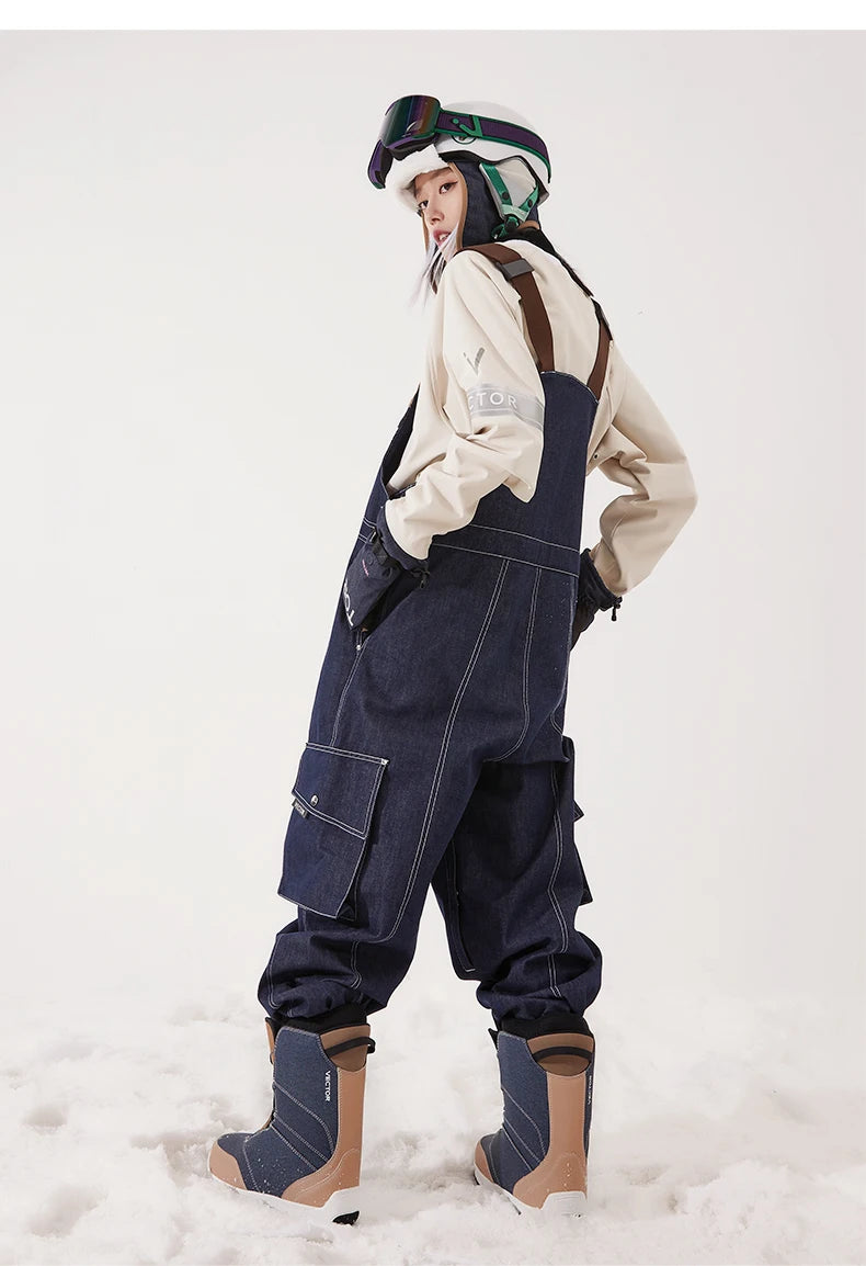 Peto de esquí estilo denim